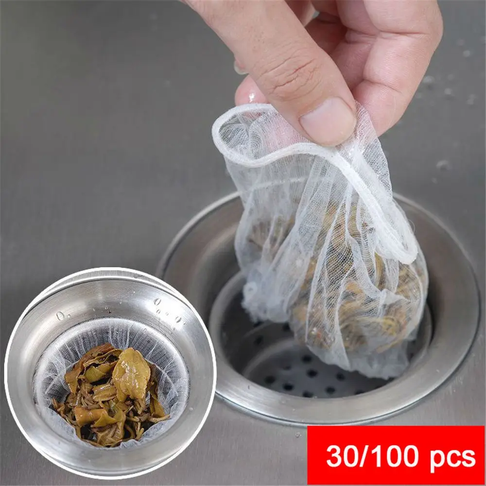 

Nylon Sink Strainer Filter Net Kitchen Drain Clogging Prevent Residue Collector Disposable Sewer Debris Isolation Garbage Bag