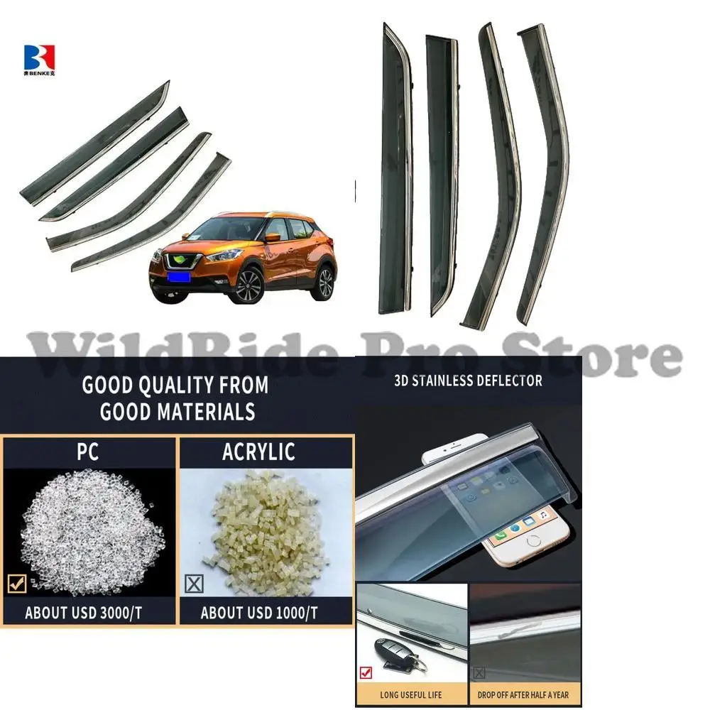 

1 set for Nissan KICKS 2017 injection deflector PC car side window sun visor
