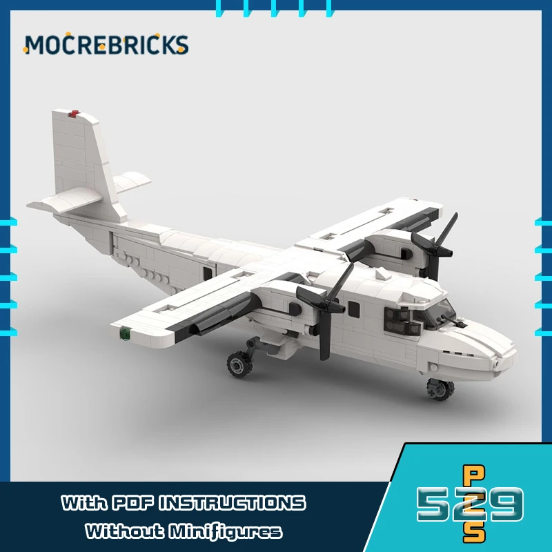 Creative Bricks Small Turboprop Aircraft Building Blocks City Multi-purpose Aircraft Model Desktop Toy Children's Holiday Gift