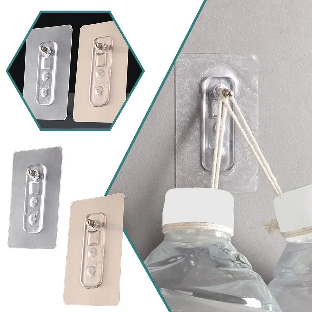 Wall Mounted Waterproof Hooks Punch-Free Screw Stickers Bathroom Storage Non-Marking Mop Plastic Holder Kitchen Storage I1B4