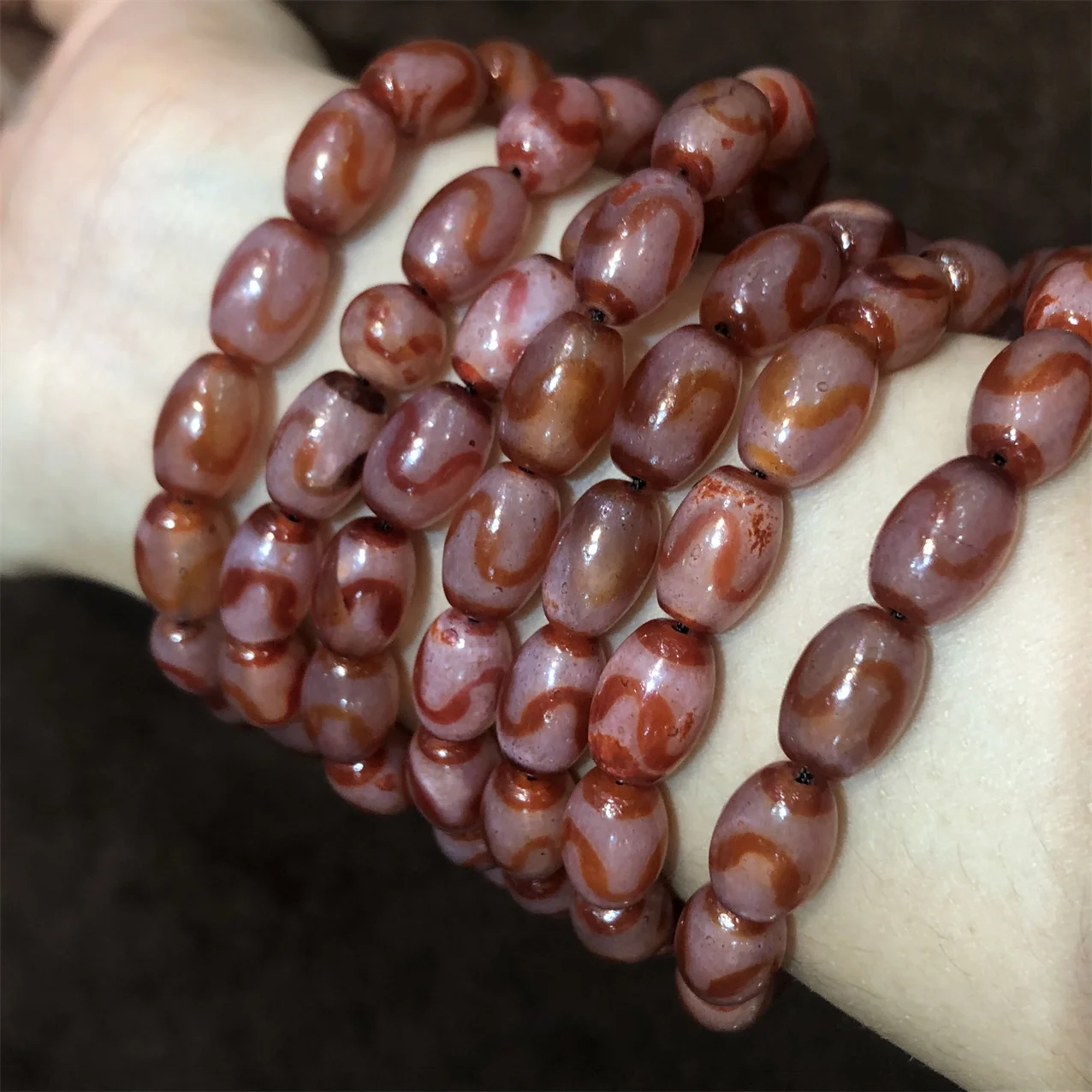 

1pcs/lot 108beads dzi bracelet Rosary gift femme bangles hombre colares feminino men pendants necklace Natural agate red flesh