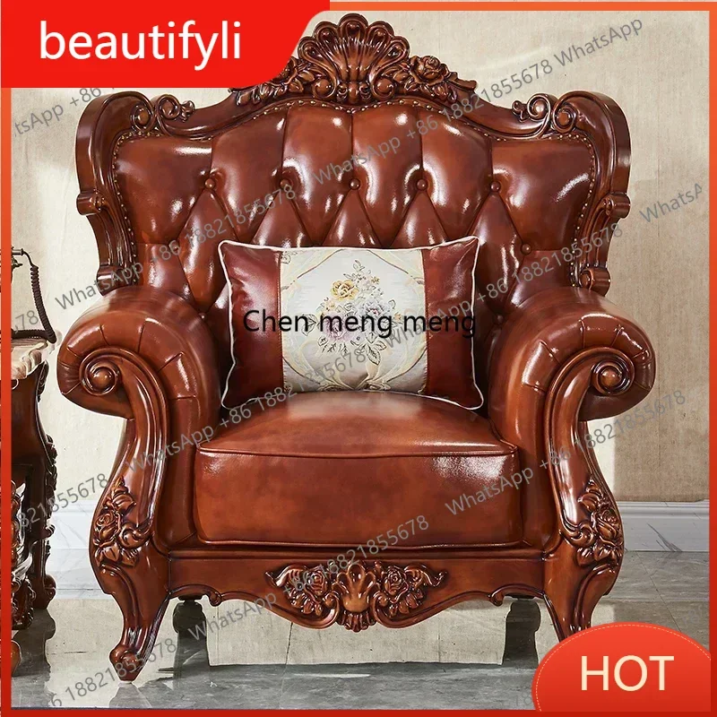 A139 Elegant Brown European Sofas Waterproof Armrest Luxury Floor Lounges Couch Puffs Nordic Designer Replica Muebles Salon Furn