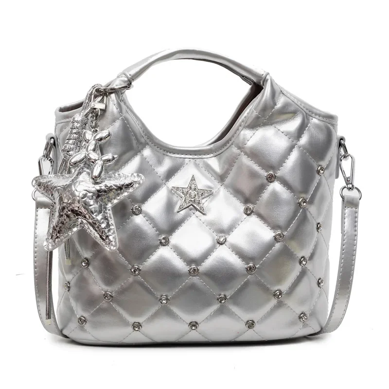 

Women's Diamond Pattern Large Capacity Bucket Underarm Bag - Trendy Versatile Daily Commute & Travel Essentials for Ladies