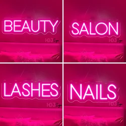 Lashes Brows Nails Room Neon Sign LED Lights Beauty Salon Led Neon Lights Room Decor Wall Neon Led Sign Tattoo Waxing Neon Lamp