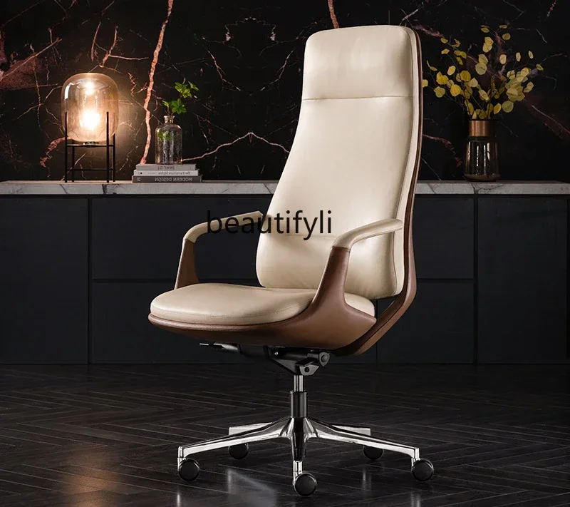 

New arrive Light luxury luxury boss office chair leather class chair reclining president comfortable study computer chair
