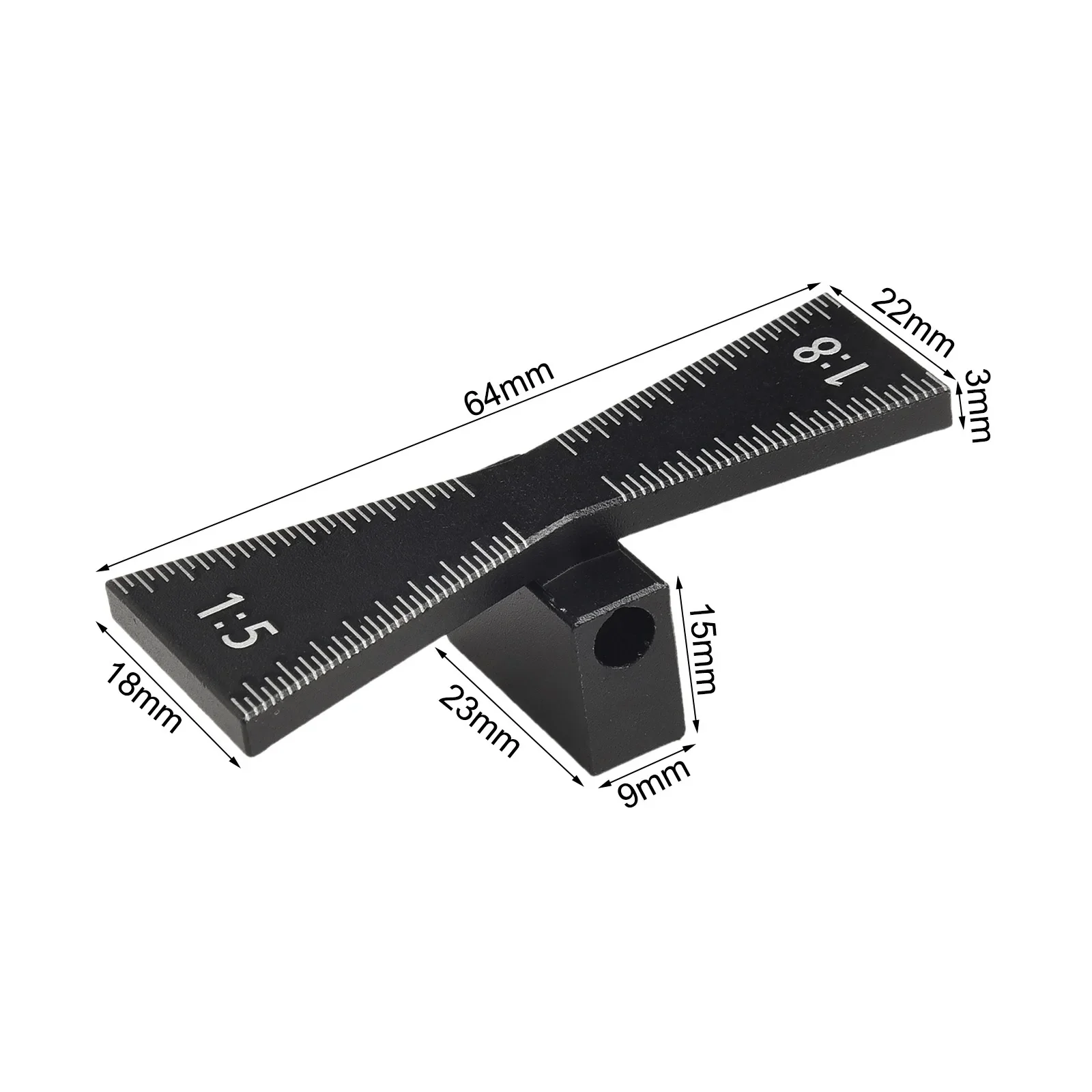 

Accessory Useful Dovetail Marker Alloy steel Equipment Woodworking Workshop 64x18mm Black Guide Honing Jig Router