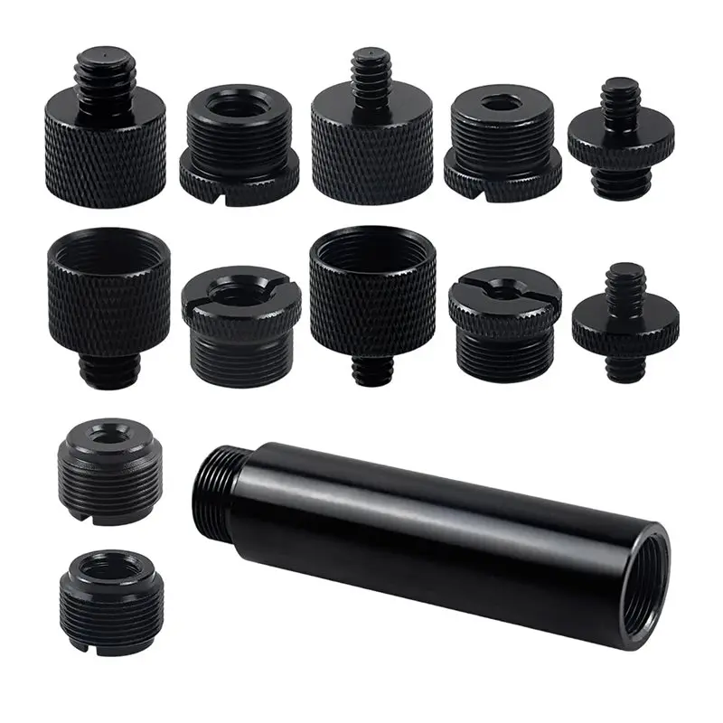 Adaptateur de support de microphone A17F-13 avec vis et tube d'extension, fixation par vis pour bras de micro, support de projecteur, éclairage d'appoint
