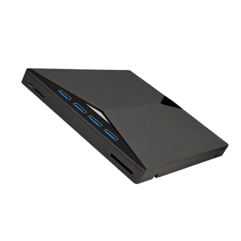 Compact External Optical Drive 16.5x16.5x3cm USB 3.0 for DVD CD RW R DL Burning and Reading Black ABS Material