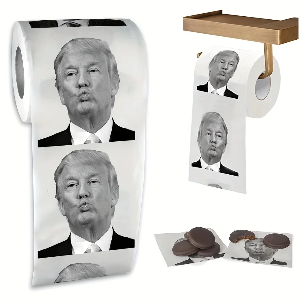 Donald Toilet Paper 100 Sheets 1 Roll Novelty Toilet Paper Christmas Party Gift Political Satire Gift Kiss Prank Funny Paper