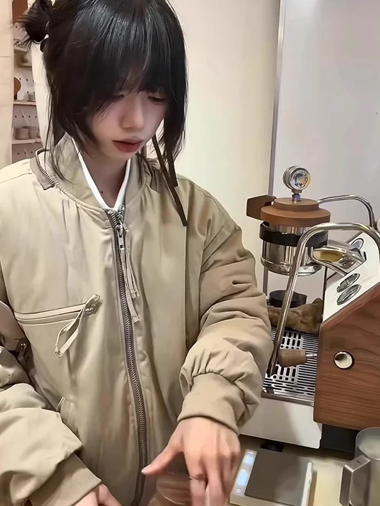 

Men's MA Pilot Jaet Cotton Baseball Sle Winter Coat ort Bomber American Sle Filled with Cotton Warm Thiened Zipper