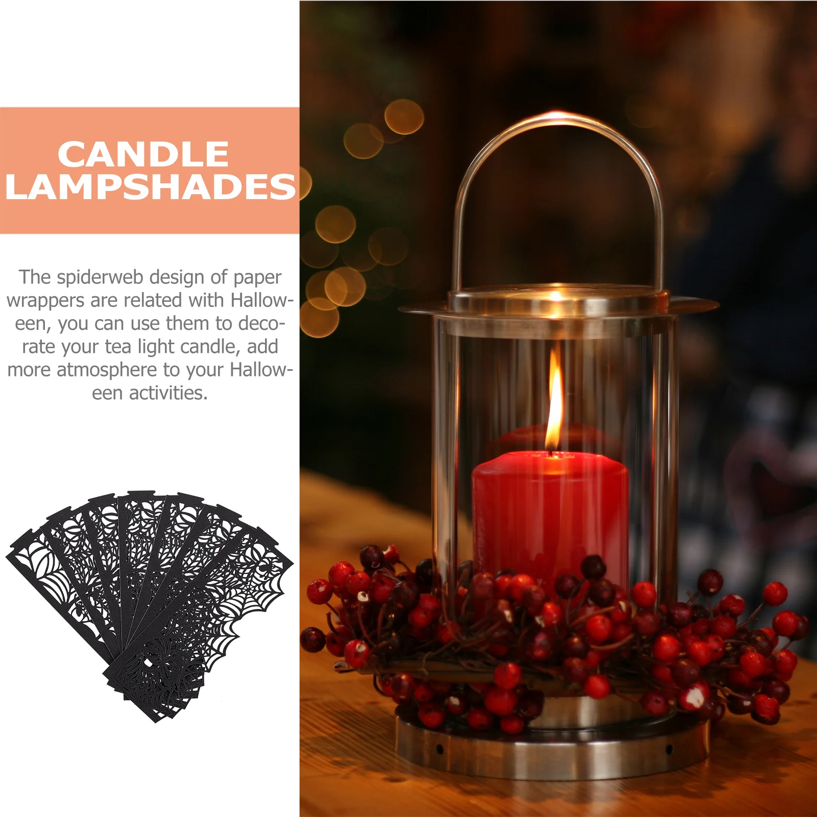 

50Pcs Laser Hollow Out Spiderweb Shades Creative Paper Wraps Halloween Party Cupcake Decoration Supplies