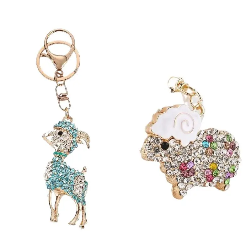1 Stück Sternzeichen-Ziegen-Schlüsselanhänger mit Strasssteinen, Luxuriöser Glänzender Voll-Strass-Kleiner Ziegen-Schlüsselring für Taschen, Autoschlüssel und Innendekoration – Detail 9