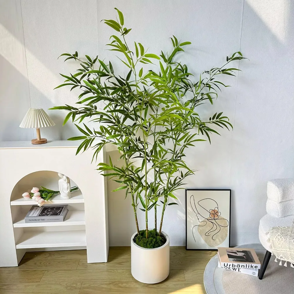 Artificial Green Bamboo PU+PVC Large Bamboo Floor Pot 1.3m To 2.1m Bamboo Fake Green Plants Home Living Room Garden Decoration view 3