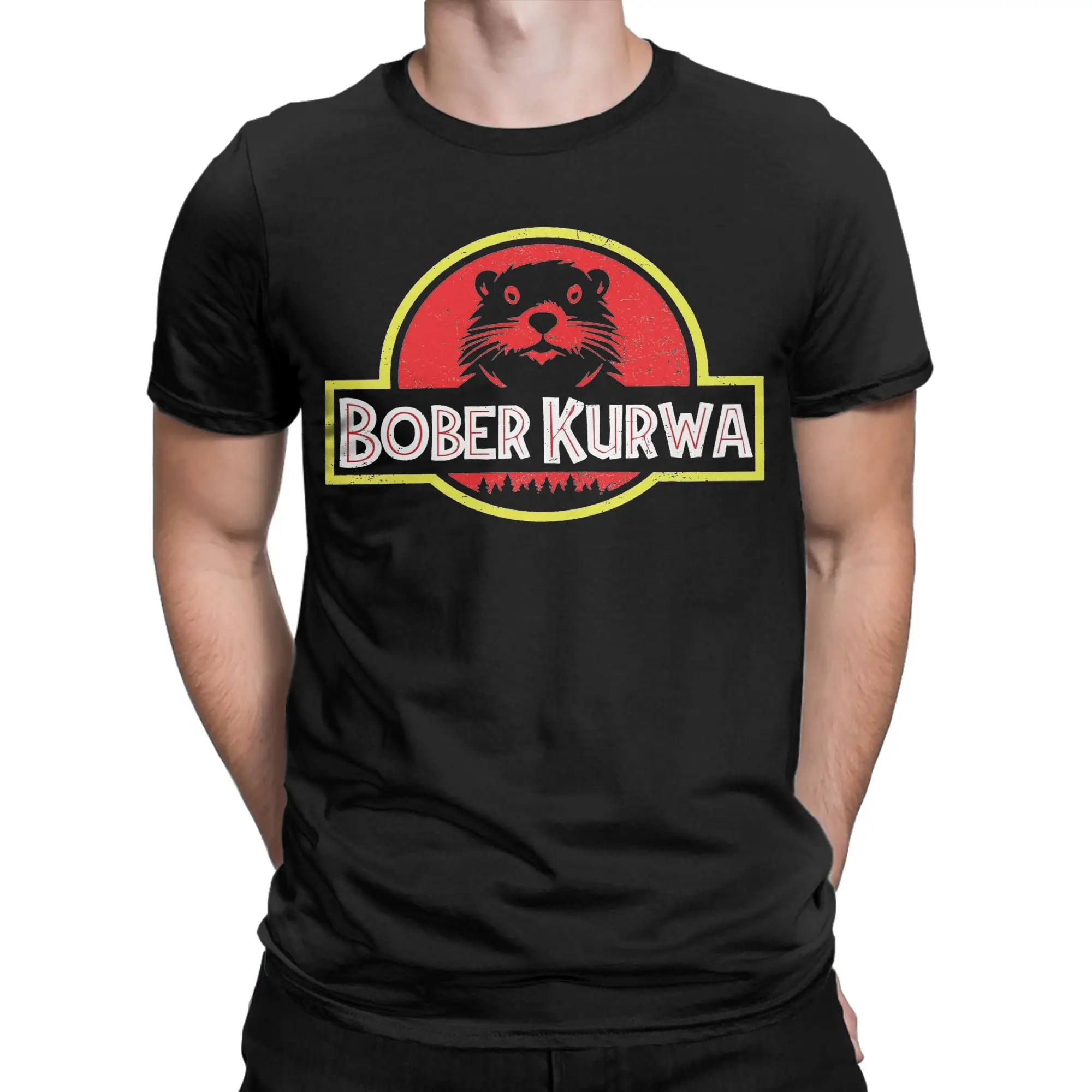 Bobr Bober Kurwa Beaver Boberek T-Shirts for Men  Fun 100% Cotton Tee Shirt Crewneck Short Sleeve T Shirt Printed Tops