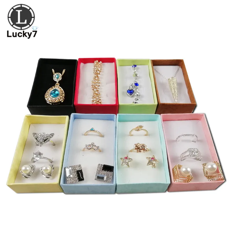 108pcs/lot Wholesale Assorted Colors Jewelry Sets Display Box Necklace Earrings Ring Box Packaging Gift Box Storage Organizer