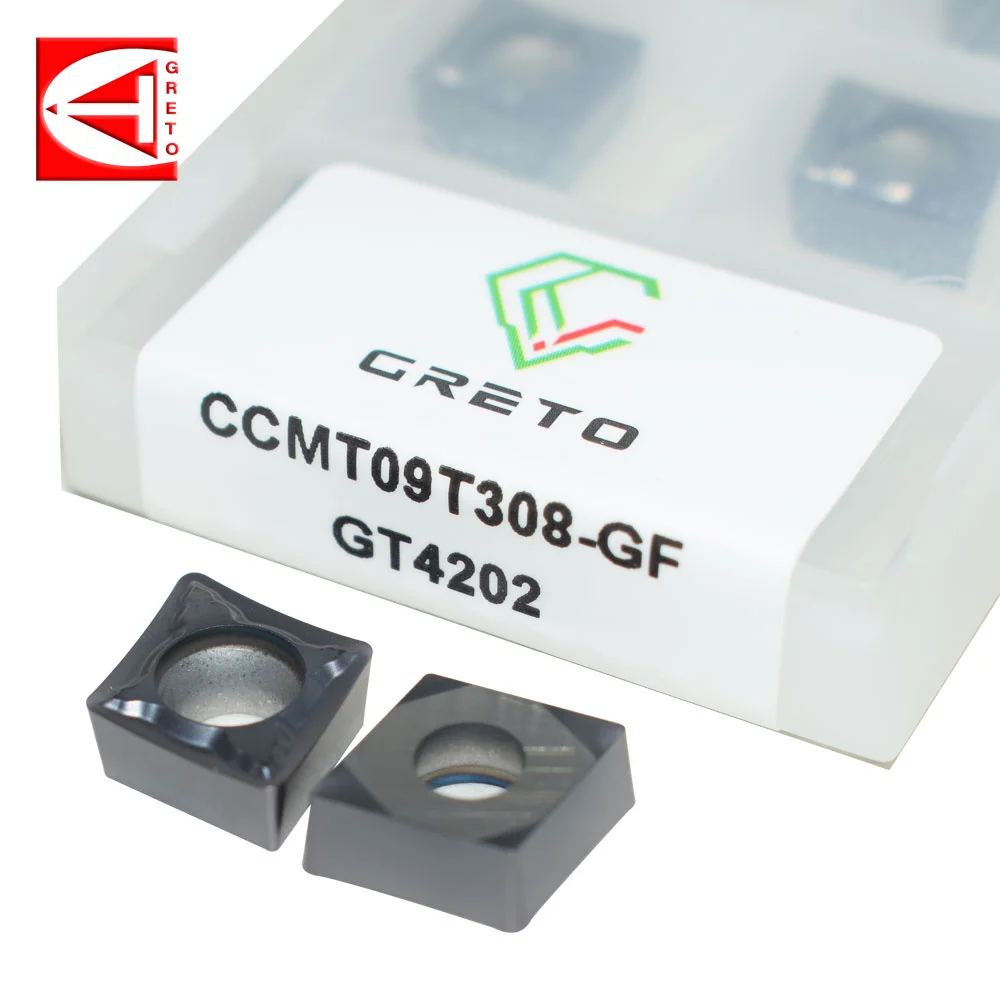 GRETO CCMT09T302-GF CCMT09T304-GF CCMT09T308-GF GT4202 GT4205 Carbide Tablet Cutting Turning Tool CCMT3-GF CCMT 09T308 CCMT09