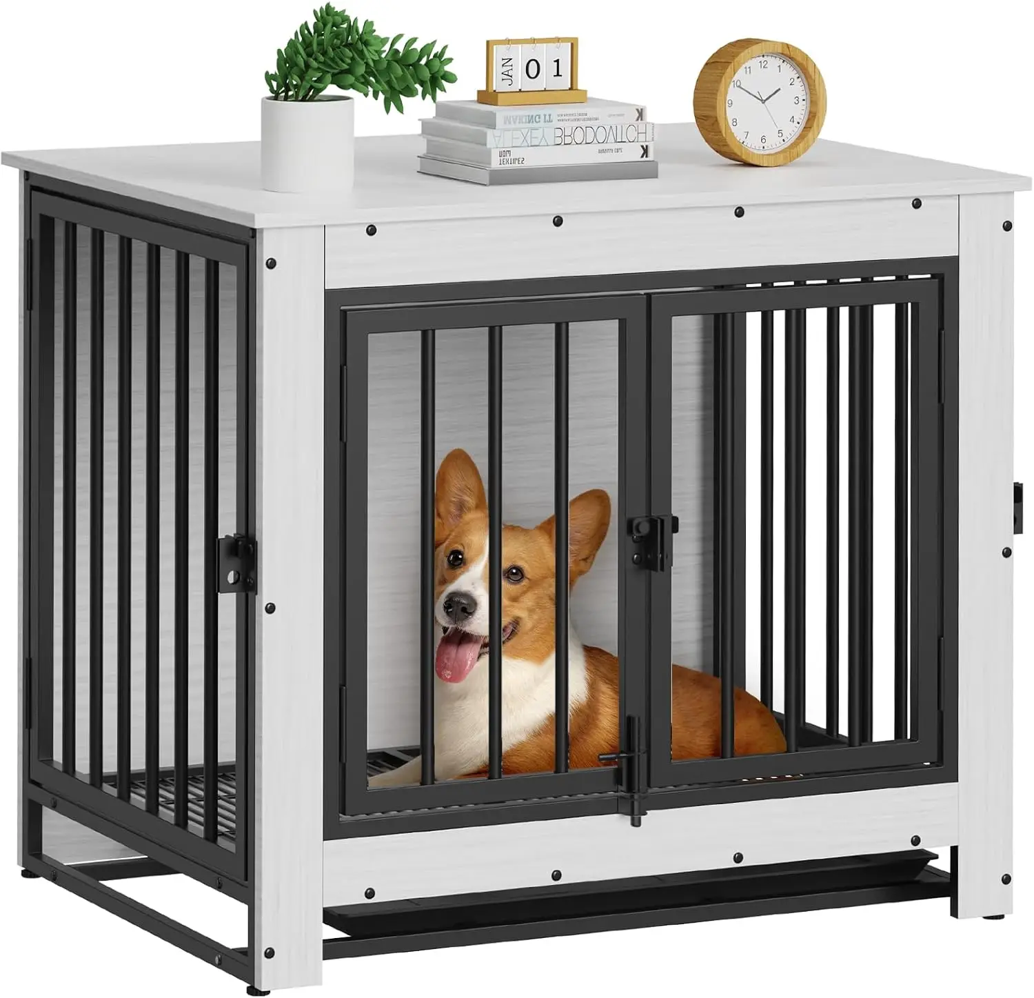 

Dog Crate Furniture, Dog Crate End Table for Small and Medium Dogs,Wooden Cage Kennel Furniture Indoor,