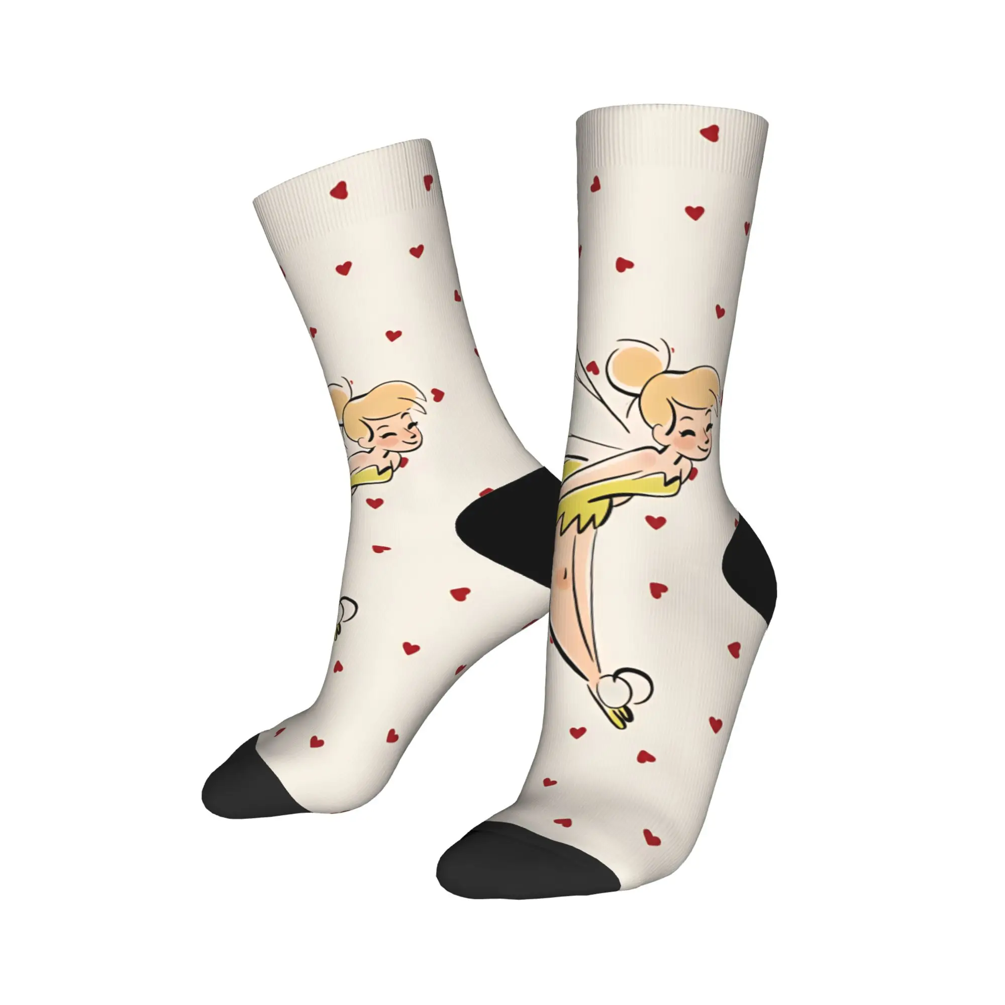 Tinker Anime Bells Stockings  Casual Socks Women Men Soft Socks Winter Outdoor Design Anti Slip Socks Birthday Gift