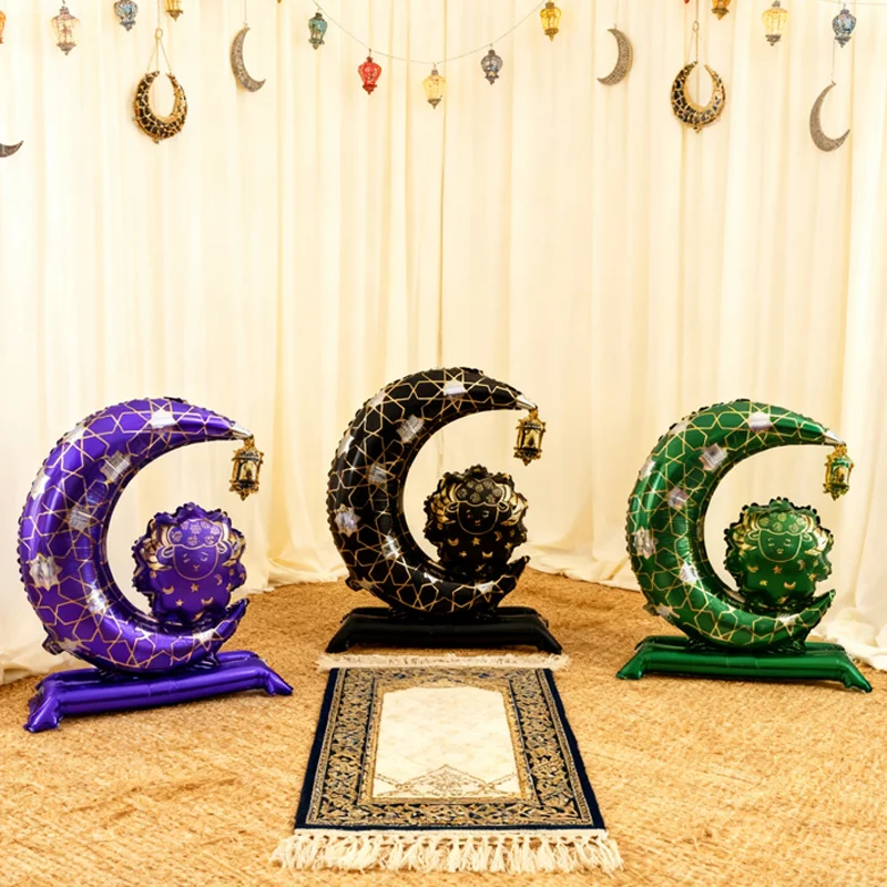 1/2-teiliges stehendes Eid-Mond-Schaf-Ballon-Set, Eid-Dekorationen für Mond, Festival, Versammlungen und Partys, Ramadan-Foto-Requisiten