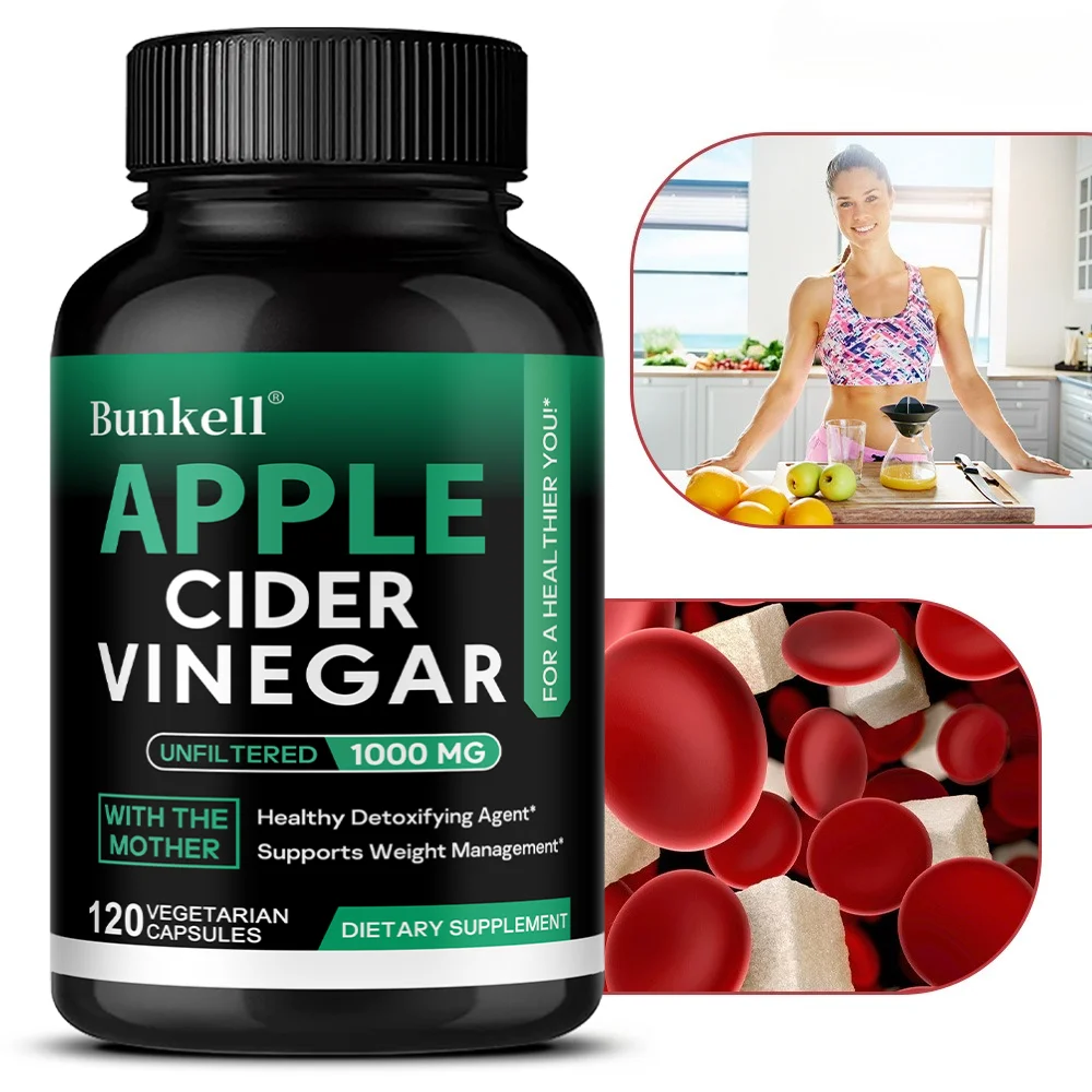 

Apple Cider Vinegar Capsules 1000mg, Natural Acetic Acid, Support Digestive Gut Health Body Cleanse Immune & Metabolic Wellness