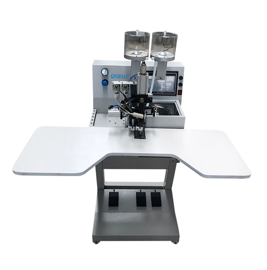For QS-7992C Automatic Double Head Beading Attaching Machine Pearl Setting Nail Beads Fixing Machine Diamond Attaching Machine