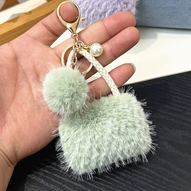 Mini Kolorowa Mała Zawieszka w Kształcie Torebki Śliczna Perła Pluszowa Zabawka Brelok Wysokiej Jakości Plecak, Ozdoba do Zawieszenia w Samochodzie Prezent na Boże Narodzenie