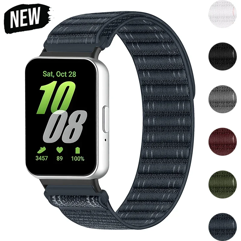 Nylonband für Samsung Galaxy Fit 3, Sportarmband für Galaxy Fit 3, gewebte Welle, geflochtenes Armband, verstellbares Ersatzzubehör