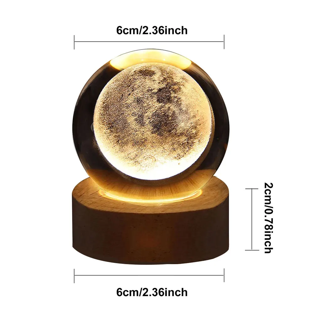 Unique Base Crystal Ball USB Night Light With Switch Crystal Ball LED Children Stitch Night Lamp For Bedroom Ambient Light Creat