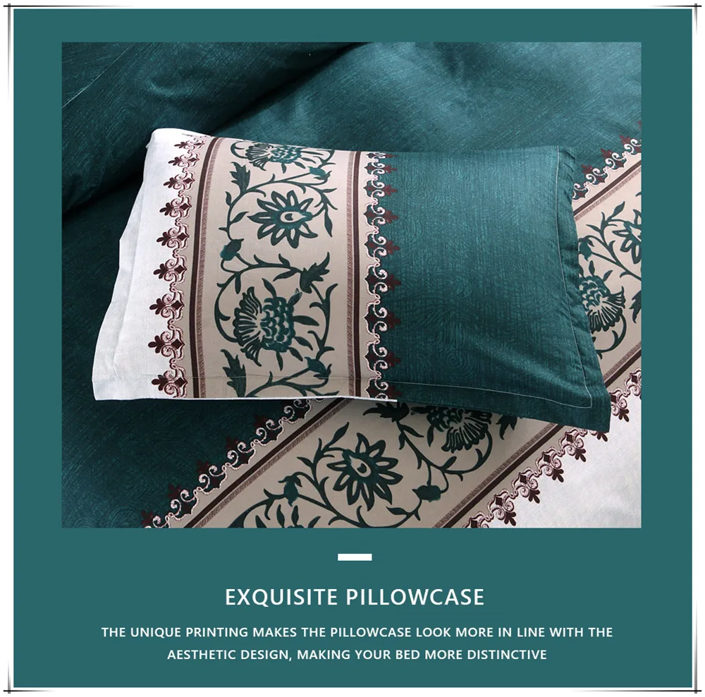 Set biancheria da letto pastorale nordica Set copripiumino stampato floreale 220X240 Biancheria da letto singola doppia Queeen King Set lenzuolo