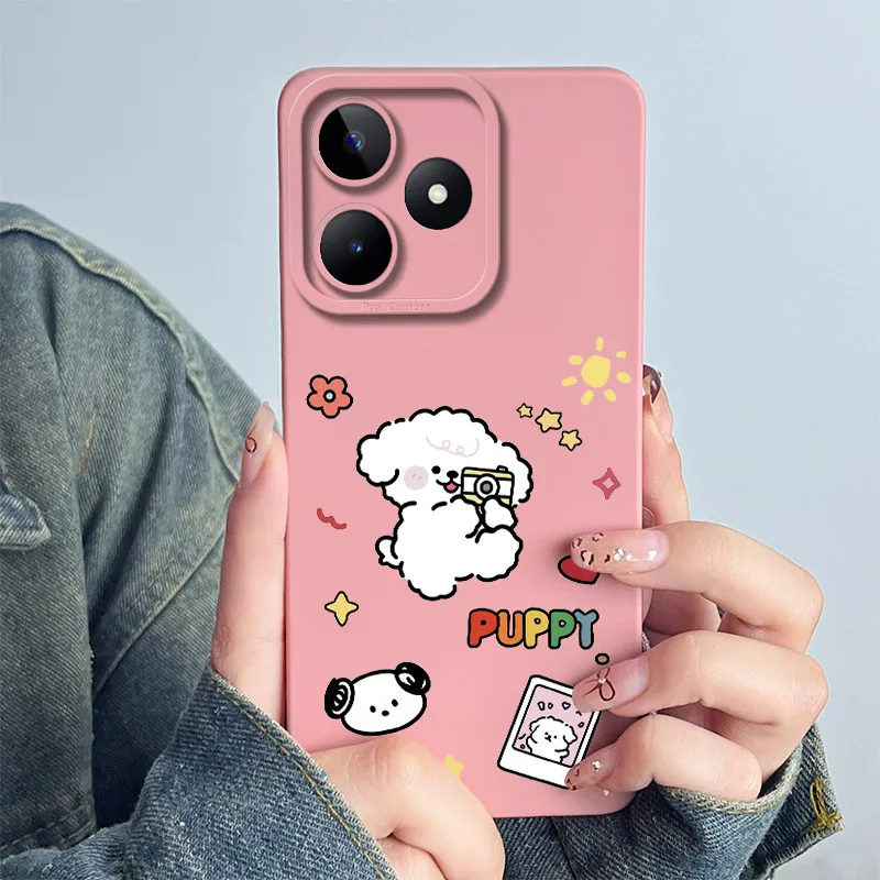 For Realme C51 RMX3830 Note 50 RMX3834 Phone Case Funda Soft Silicone Sweet Painted Lovely Flower Printed Protective Cover Coque