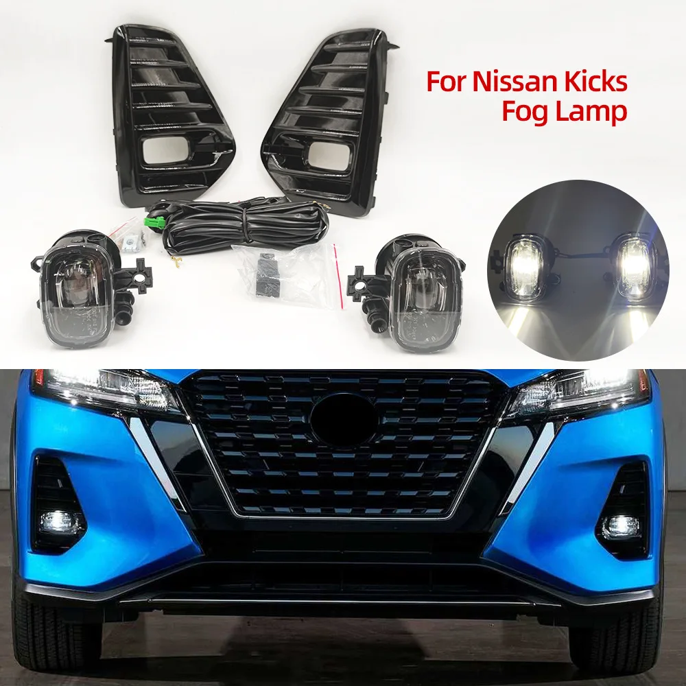 For Nissan 21-22 KICKS front fog light package LED front bumper fog light assembly with low rise headlights