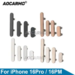 Bilashmart Aocarmo 1Set Black White Desert Natural Side Key Power Volume Buttons iPhone 16PM 16Pro Max Replacement Parts