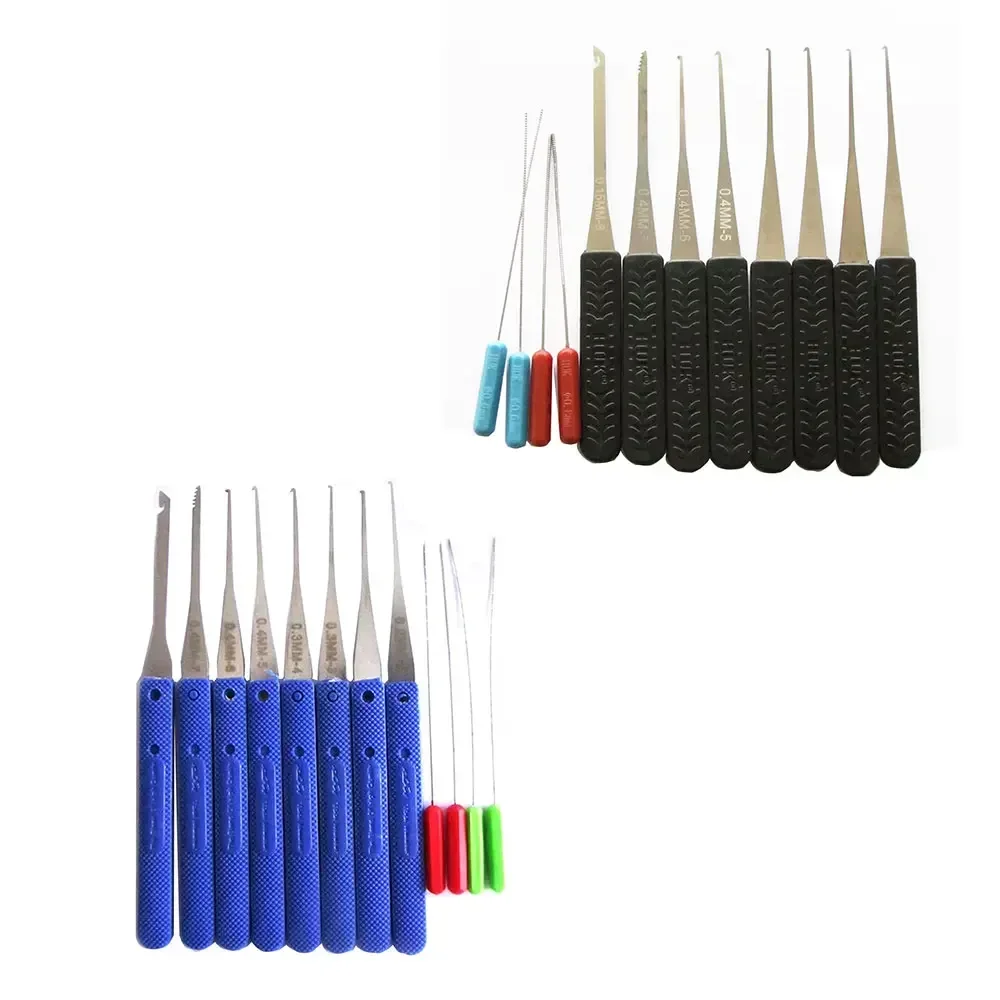 12pcs 열쇠 수리공 깨진 열쇠 추출기 세트 Klom Blue 12pcs 추출기 도구 및 Huk Black 추출기 도구