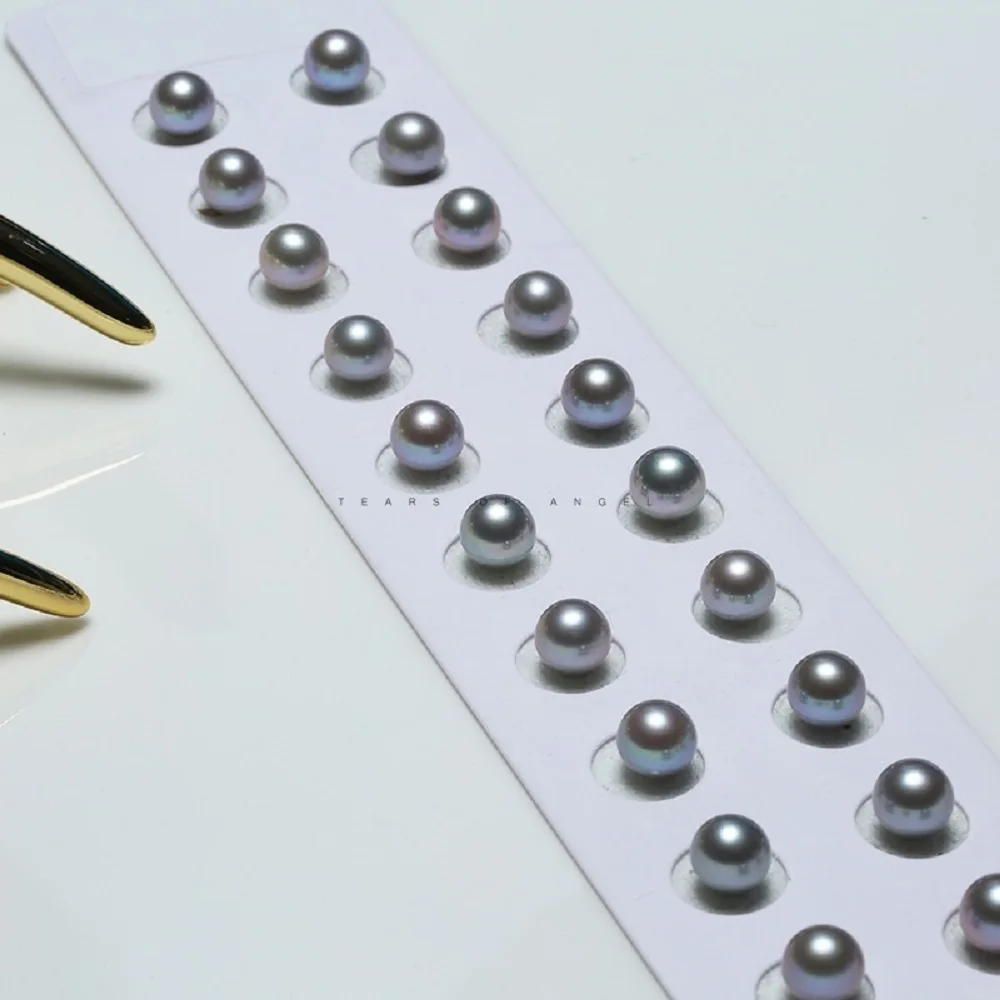 

Серьги с круглым жемчугом AAAA8-9 мм из натурального серого жемчуга Южного моря 925s