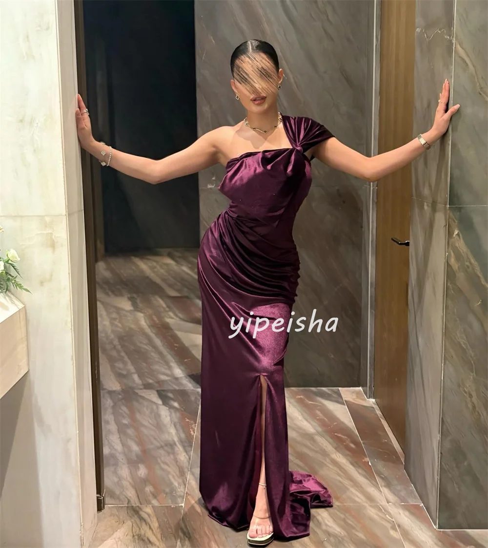 Customized Fashion Formal Pleat Ruched Draped A-line One-shoulder Long Dresses Bespoke Occasion Dresses Matching Exquisite