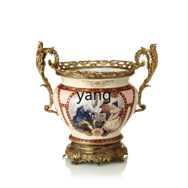 

ZYF hand-painted ceramic copper flower pot