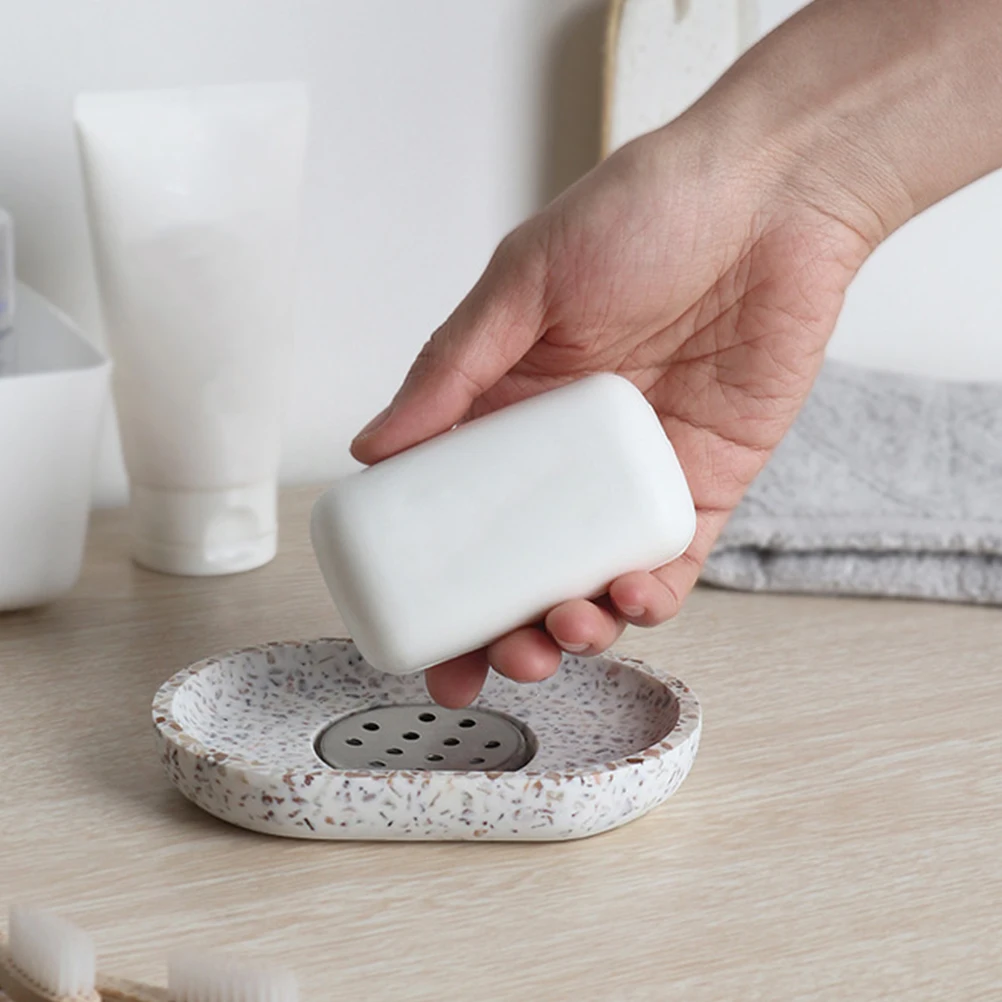 

Soap Self Draining Soap Dish for Bathroom Sink Shower Tray Counter Kitchen Sponge Travel Non Rust Portable Holder