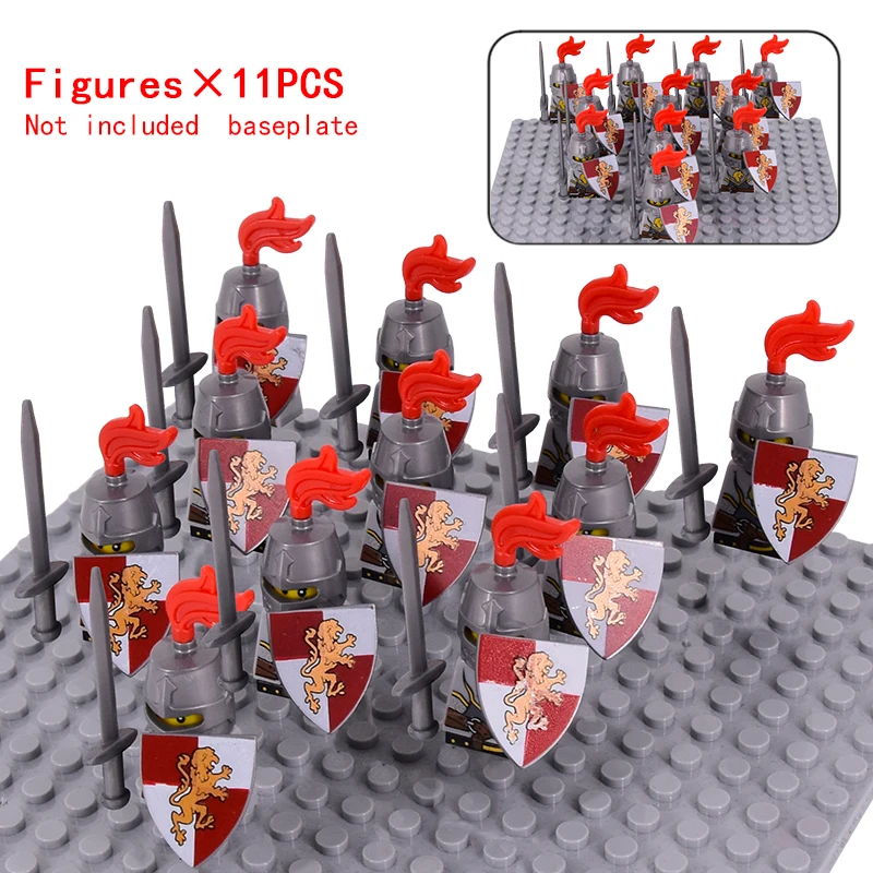 

Medieval Military Sets Infantry Figures Building Blocks Soldier Spartan Warrior Knights Roman Weapons Accessories Toys for kids