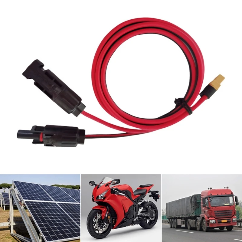 Solar to XT60 Charge Extension Cable 12AWG for Mc-4 to XT60 Adapter Cable for XT60 Input Port Portable Power Station