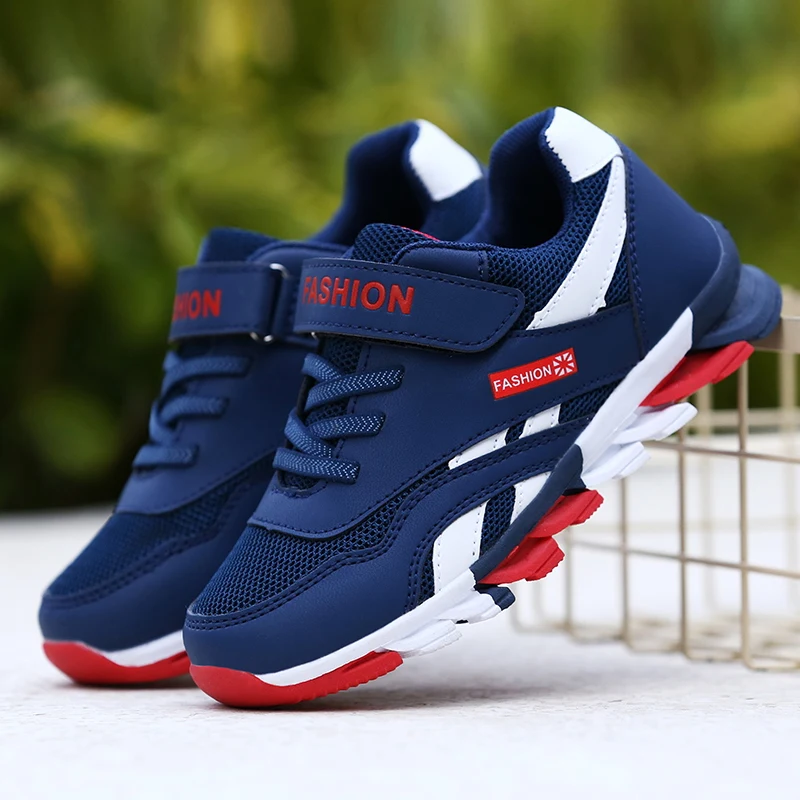 

All Match Kids Running Sneakers Simple Line Design Breathable Air Mesh Wearproof Sole Boys Girls Kindergarten Daily Sports Shoes