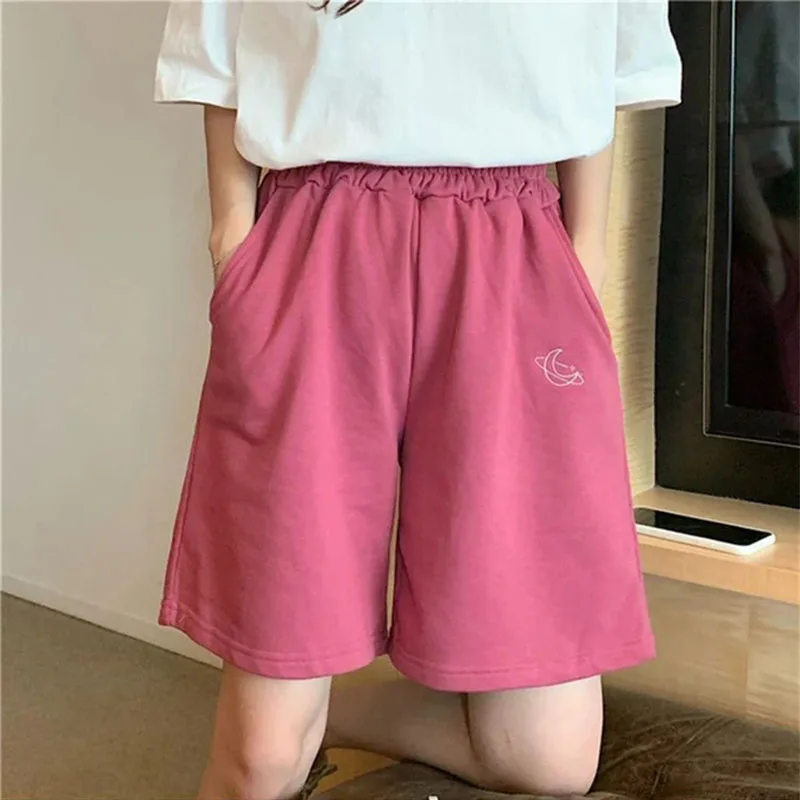 Women High Waist Shorts 2024 Summer Korean Fashion Ladies Casual Loose Wide Leg Short Pants Female Running Fitness Sports Shorts