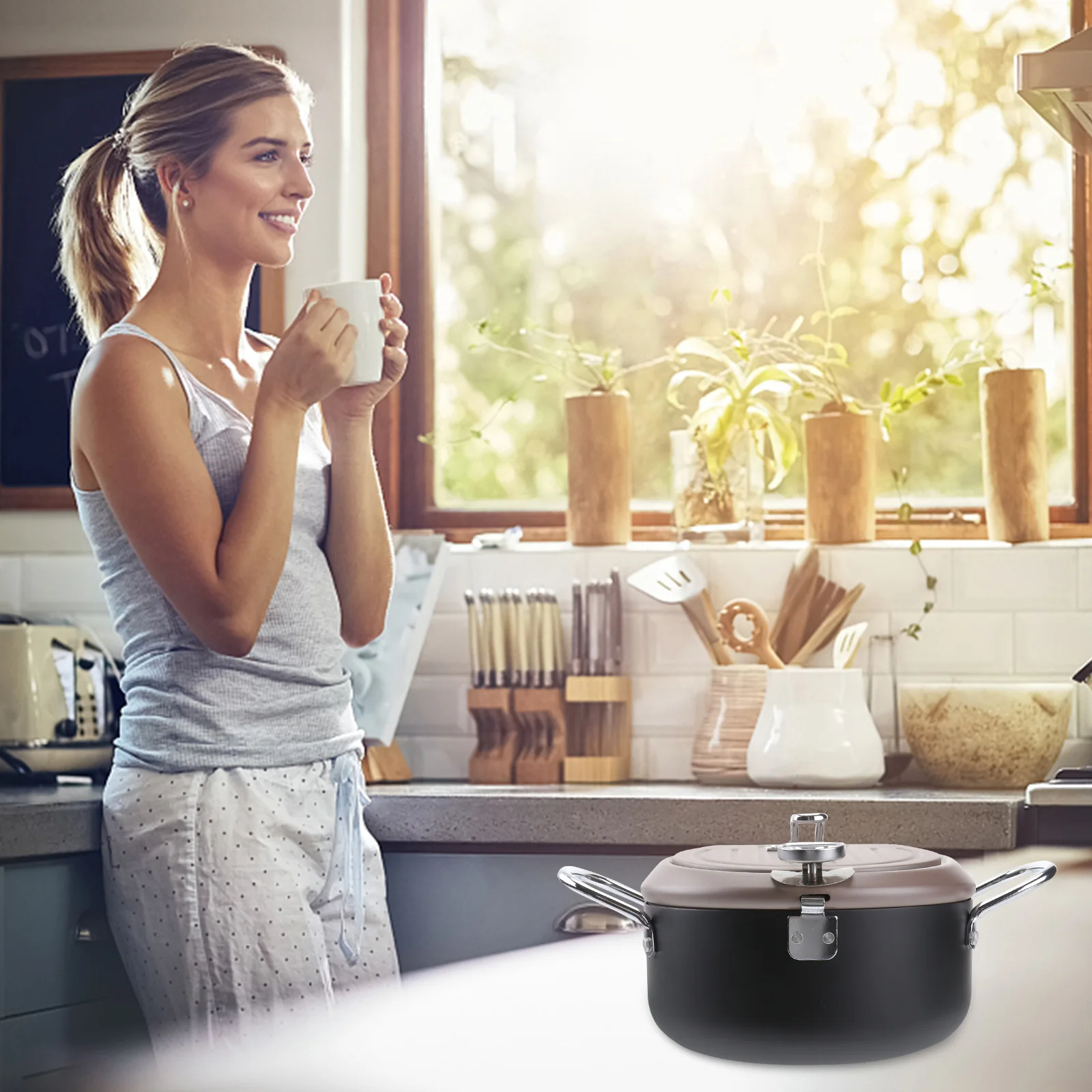 

Глубокая сковорода в японском стиле, термометр цвета кофе, съемный держатель масляного фильтра, кухонная фритюрница, сковорода, инструменты для приготовления пищи 20 см