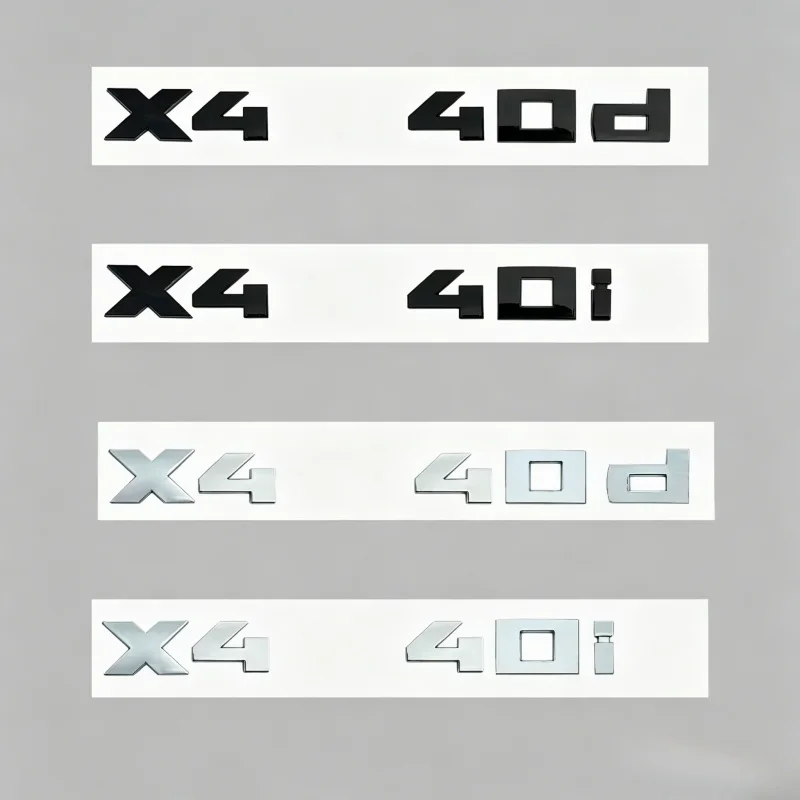 Хромированные черные 3D-буквы M X4M40i X4M40d X4M50d X4 M40d M40i, эмблема из ABS для BMW X4 серии F26 G02, наклейка-логотип на багажник автомобиля