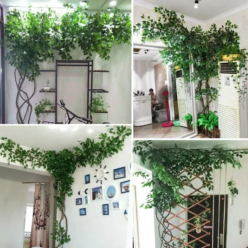 Simulated Leaves, Branches, Vines, Fake Flowers, Vines, Vines, Living Room Air Conditioning Ducts, Balcony Wall, Plant Decoratio