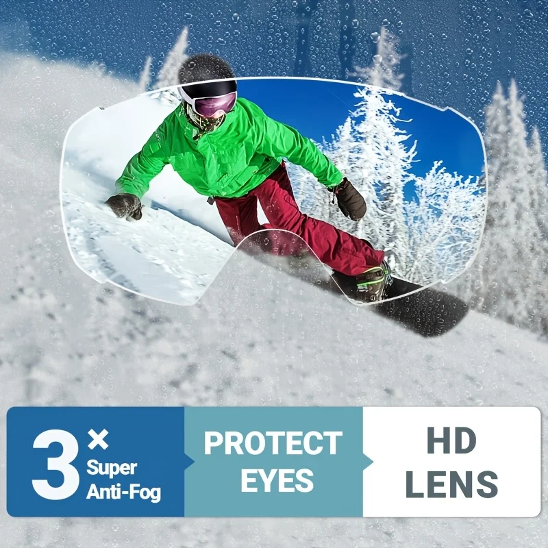OutdoorMaster Ski Goggles with Cover Snowboard Snow Goggles OTG Anti-Fog