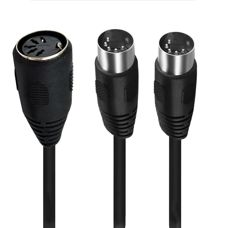 0.5m Large DIN 5Pin Cable With one Split two Y-shaped Audio MIDI 5Pin male to female Cable for Speaker Amplifier