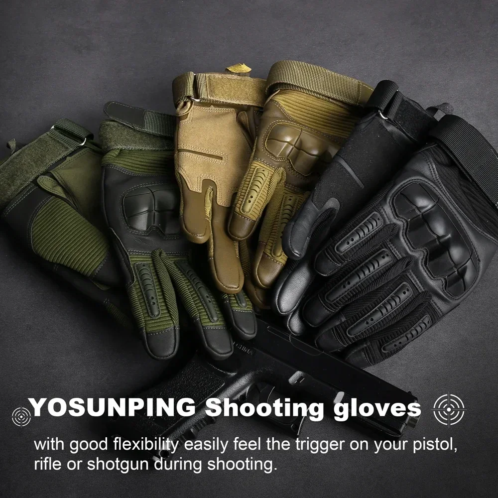 Touch Screen Tactical Gloves PU Leather Gloves Combat Airsoft Sports Cycling Paintball Hunting Shooting Full Finger Glove Men