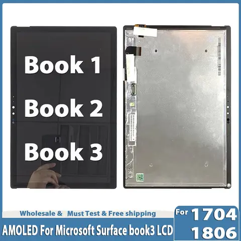 PROBADO para Microsoft Surface Book1 Book 1 1703 1704 1705 1706 Book2 1806 1832 Book3 pantalla LCD MONTAJE DE digitalizador con pantalla táctil