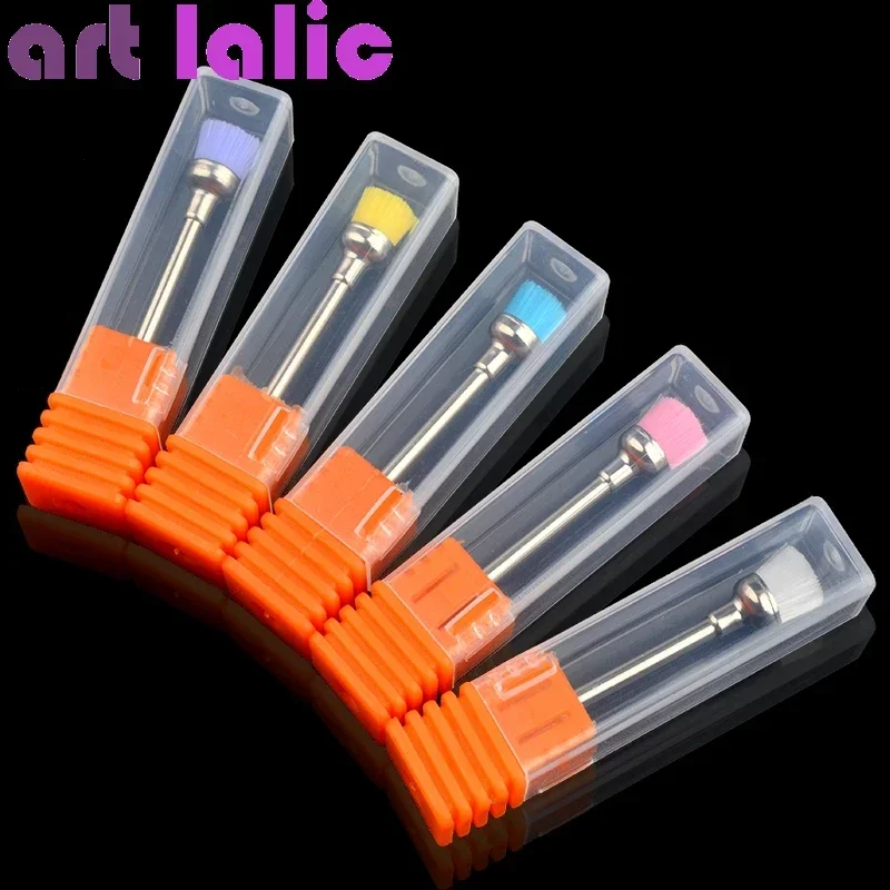 2Pcs Electric Nail Drill Bit Cleaning Brush Set Vibrant Colors Nail Art Tools Manicure Accessory for Personal Use