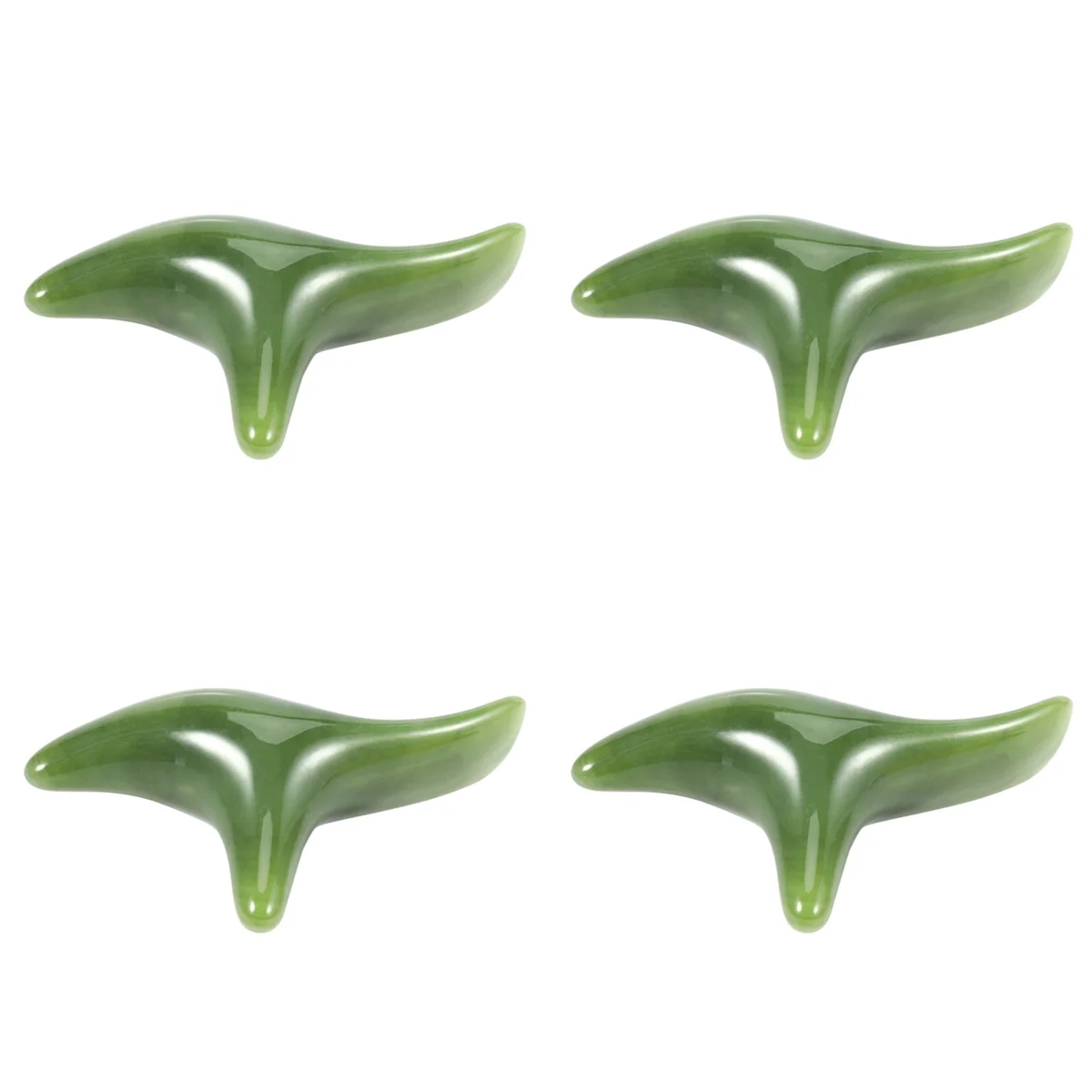 FZFZ 4X 천연 녹색 밀랍 옥 얼굴 Gua Sha 트리플 코너 마사지 보드 막대 바디 발 경혈 스틱 건강 도구